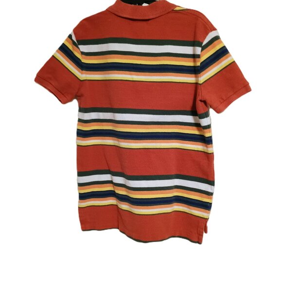 VGUC: Boys' Polo by Ralph Lauren sz 7 Orange, Striped Polo Shirt Multicolor - Picture 2 of 3